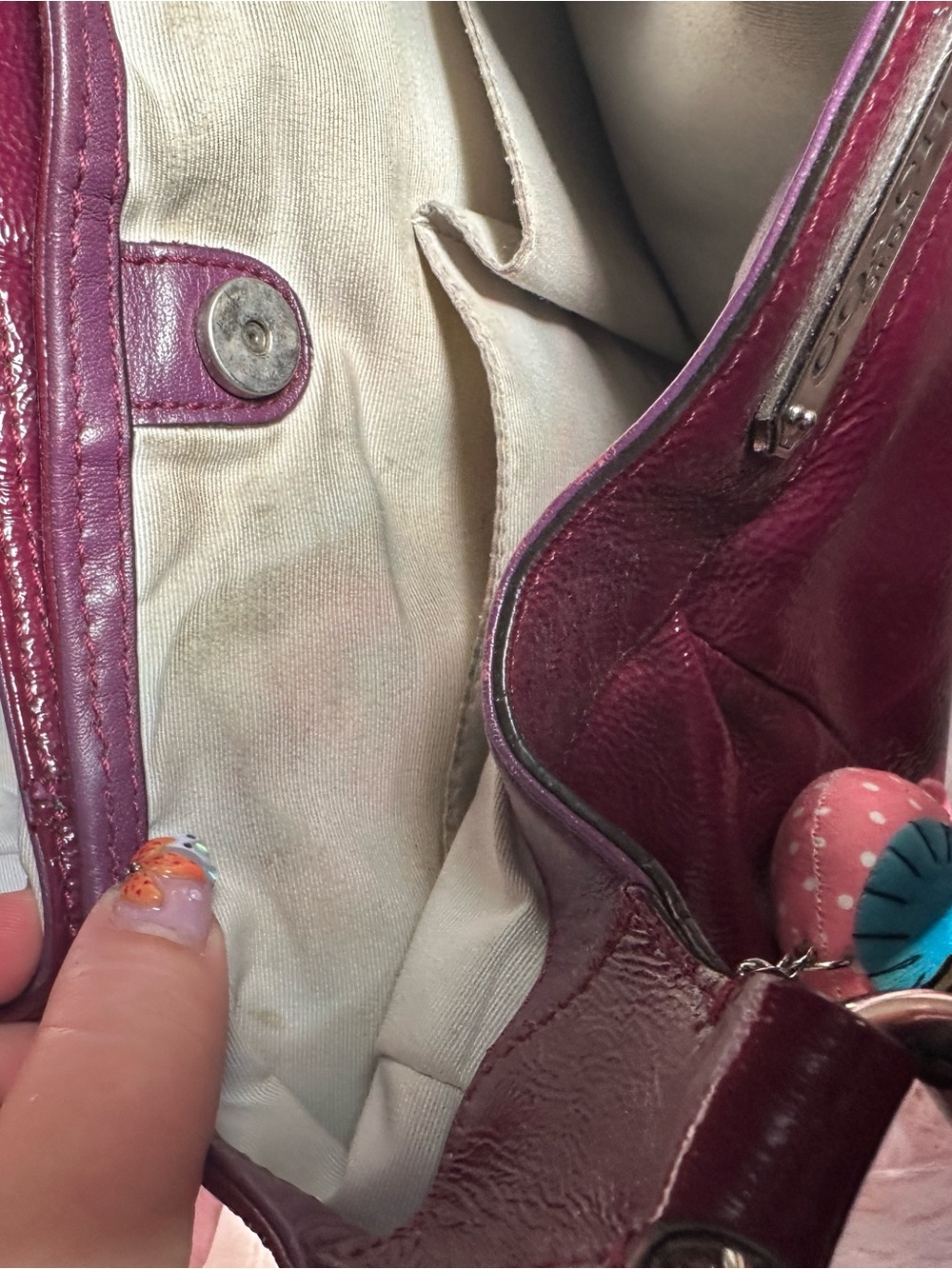 Coach Magenta Patent Leather bag - Picture 2 of 4